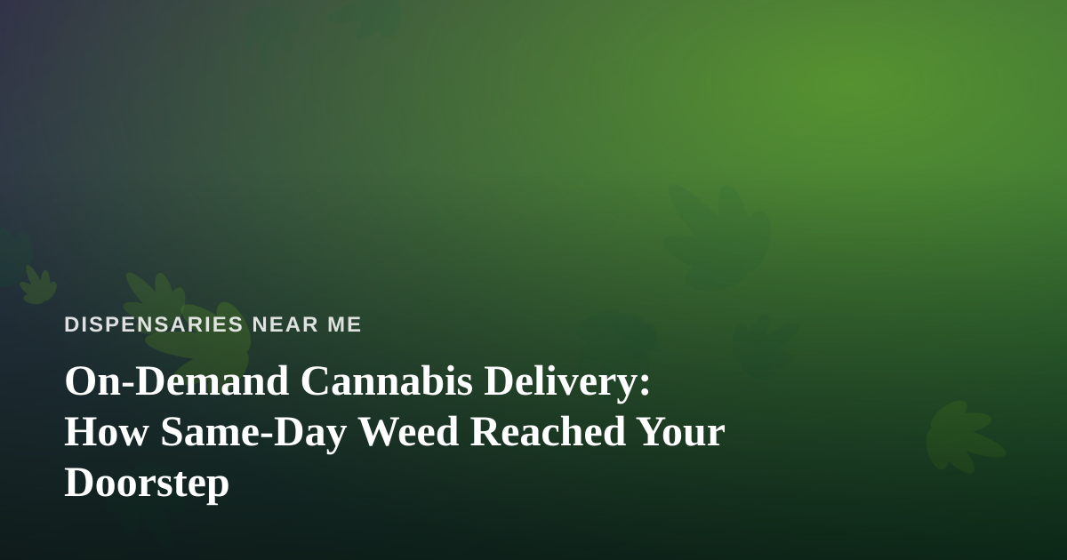 On-Demand Cannabis Delivery: How Same-Day Weed Reached Your Doorstep