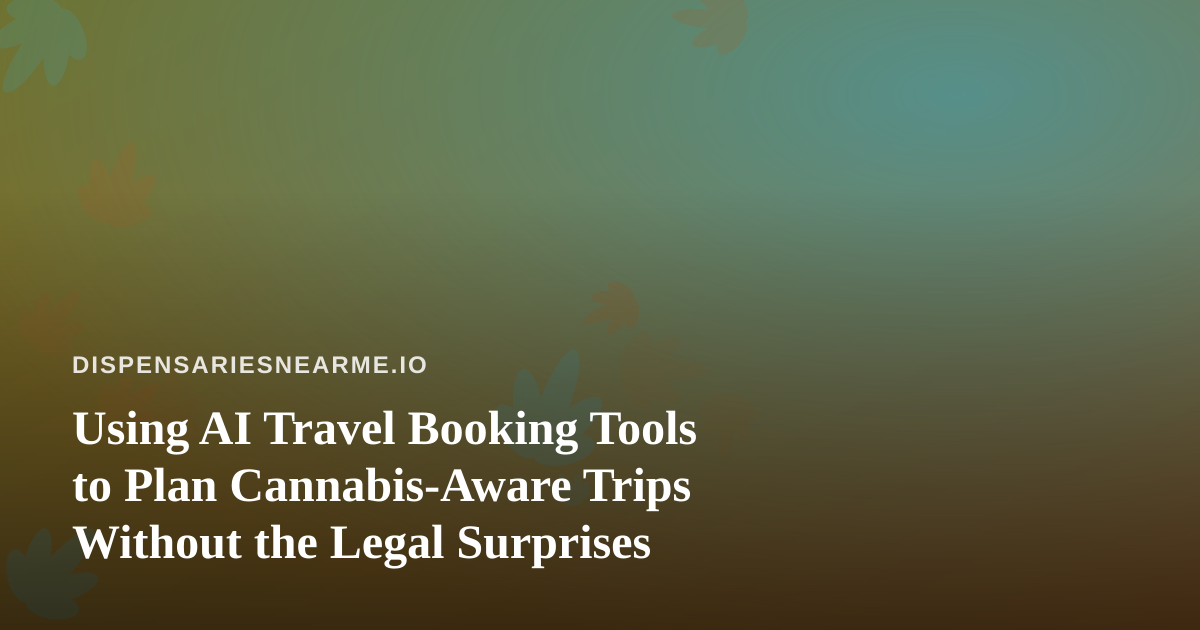 Using AI Travel Booking Tools to Plan Cannabis-Aware Trips Without the Legal Surprises